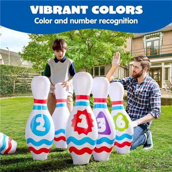 Giant Inflatable Bowling Set for Kids and Adults, Christmas Birthday Party Games - Picture 2 of 7